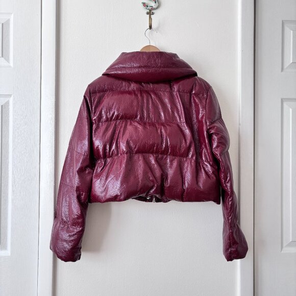 LPA Crop Puffer Jacket 600 in Cherry - Picture 10 of 11